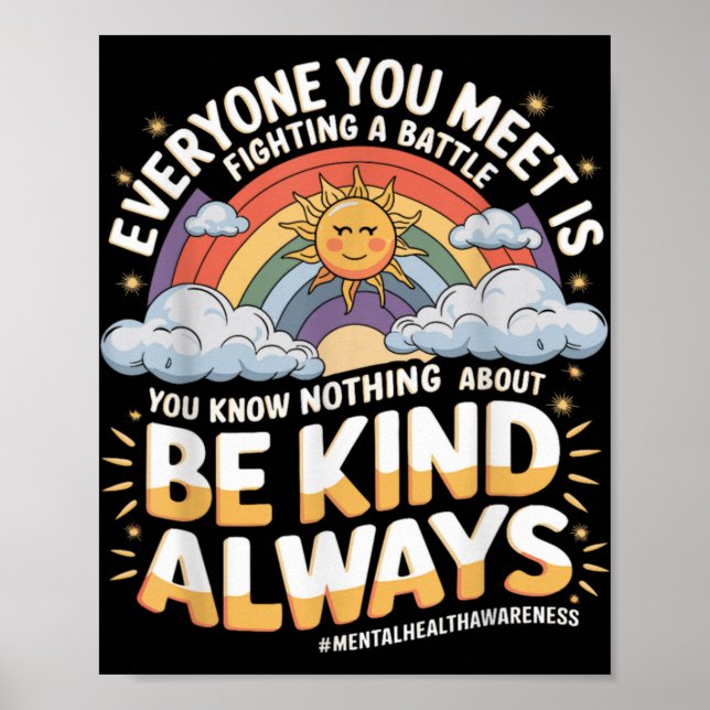 Mental Health Illness Awareness Month Depressed Pe Poster (Vorne)