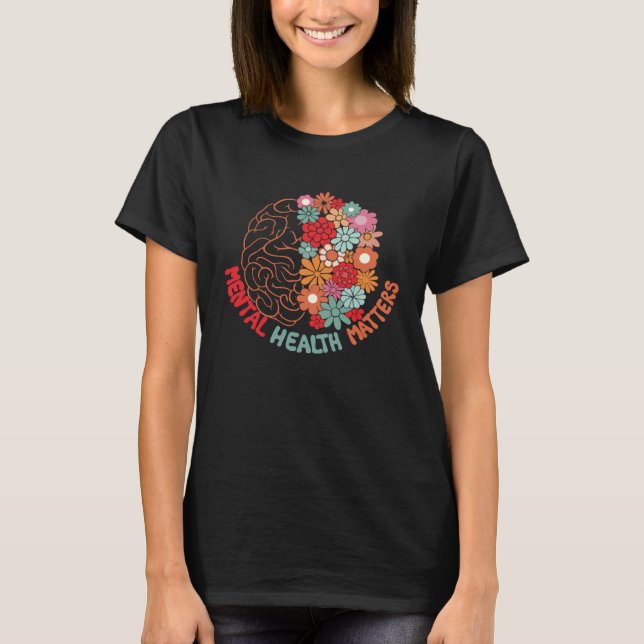 Mental Health Matters Brain Flower Awareness Kid M T-Shirt (Vorderseite)