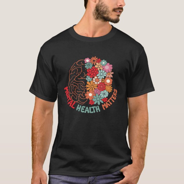 Mental Health Matters Brain Flower Awareness Kid M T-Shirt (Vorderseite)