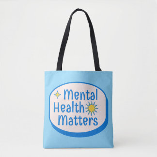 Mental Health Matters Quote - Modern Blue & Yellow