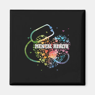 Mental Health Nurcol Watercol Liebe Herz Scrub Ste Magnet