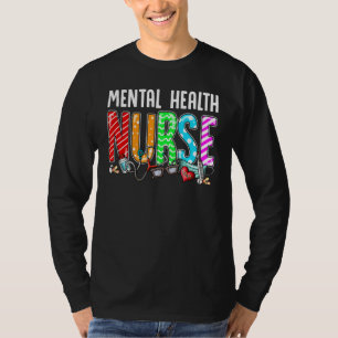 Mental Health Nurse Kariert Red Liebe Herz Stethos T-Shirt