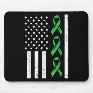 Mental Health Ribbons America Flag Awareness Men W Mousepad