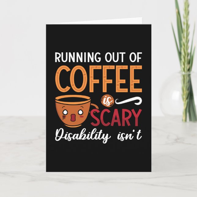 Mental Health Running Out Of Coffee Scary Anxiety Karte (Vorderseite)