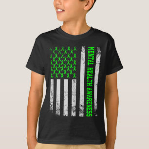 Mental Health S American Flag Mental Health Awaren T-Shirt