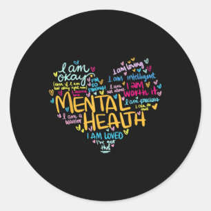 Mental Health S Mental Awareness-Geschenk Runder Aufkleber