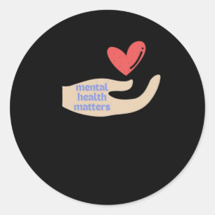 Mental Health S Red Heart Handdesign Solaandsoli Runder Aufkleber