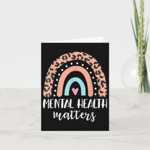 Mental Health S Shirt Leopard Boho Rainbow Awarene Karte