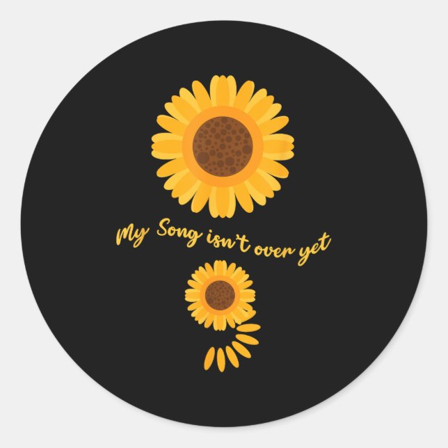 Mental Health Semicolon Sunflower Suicide Preventi Runder Aufkleber (Vorderseite)