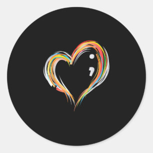 Mental Health Suicide Awareness Montag Symbol Semi Runder Aufkleber