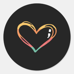 Mental Health Suicide Awareness Montag Symbol Semi Runder Aufkleber