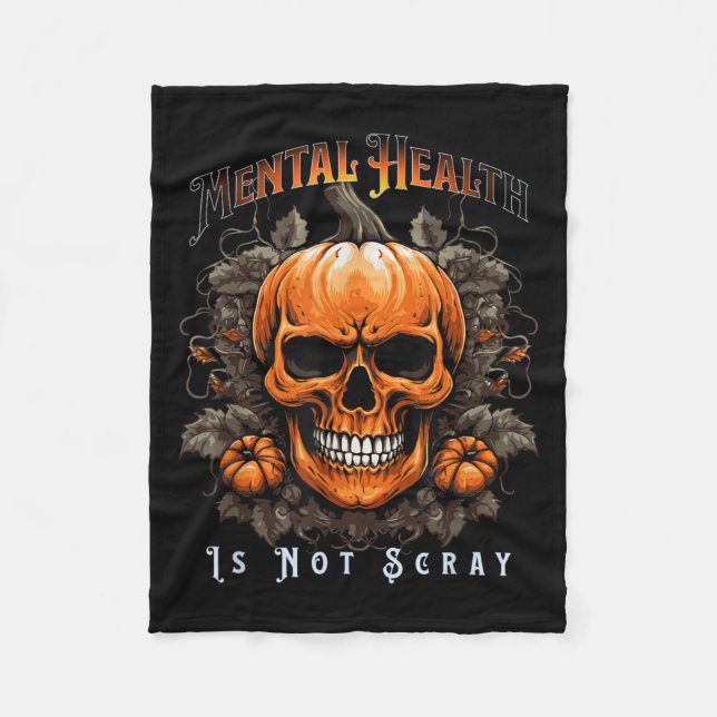 Mental Health Suicide Prevention Halloween Skeleto Fleecedecke (Vorderseite)