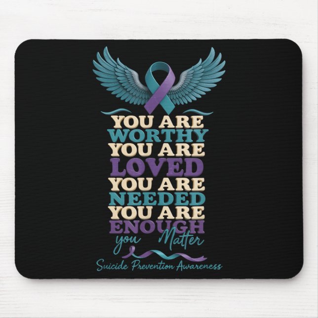 Mental Health Suprt Suicide Prevention Awareness S Mousepad (Vorne)