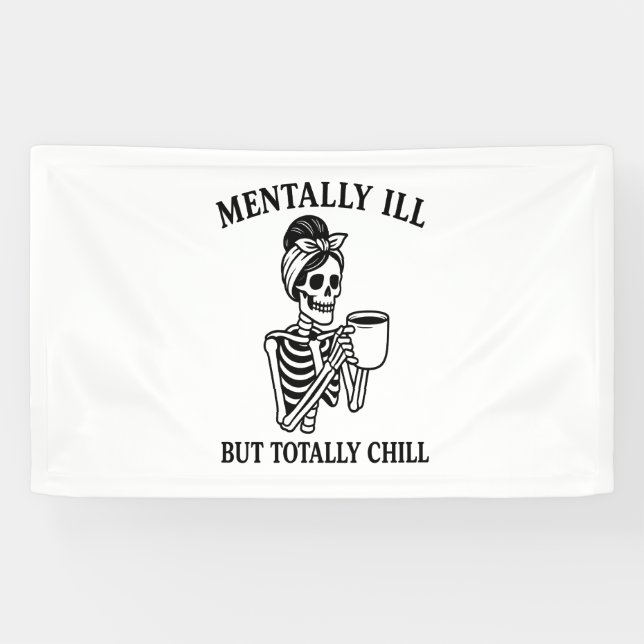 Mental Ill, aber Totally Chill Halloween Banner (Horizontal)