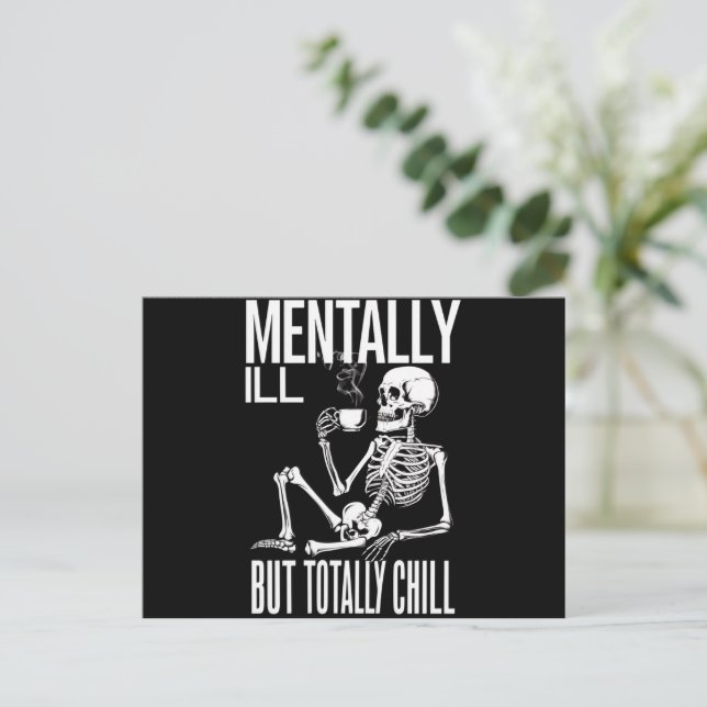 Mental-Ill, aber Totally Chill Halloween-Kostüm Postkarte (Stehend Vorderseite)