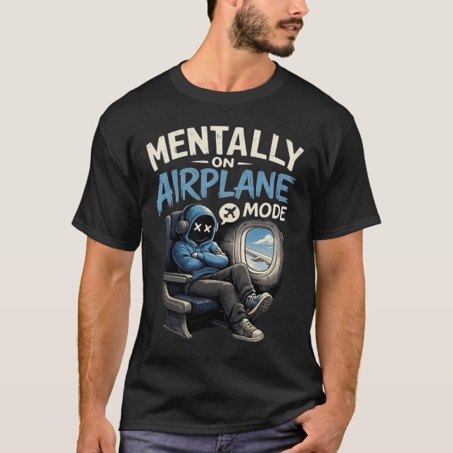 Mental im Flugzeugmodus T-Shirt Lustiger Anime-Jun (Vorderseite)
