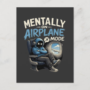Mental im Flugzeugmodus T-Shirt Lustiger Anime-Jun Postkarte