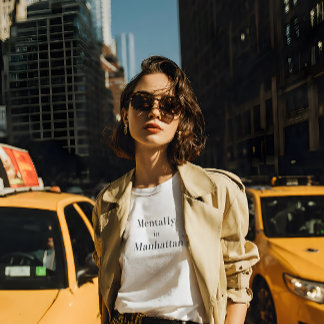 Mental im Manhattan Chic NYC Ästhetik Grafik T-Shirt