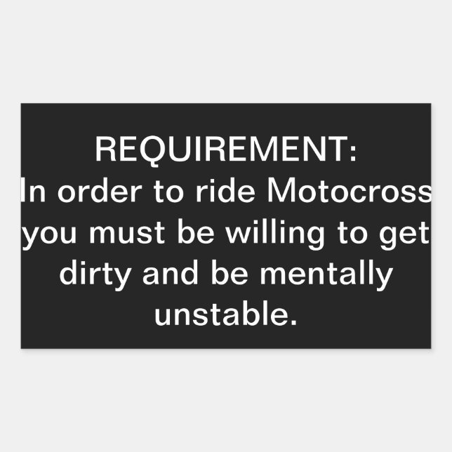 "Mental Instable Motocross"-Anforderungsaufkleber Rechteckiger Aufkleber (Vorderseite)