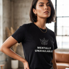 Mental nicht verfügbar Damen T-Shirt Schwarz
