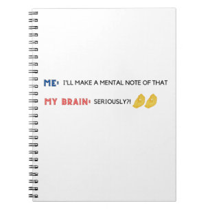 Mental Notes Funny Emoji Diary Notizblock