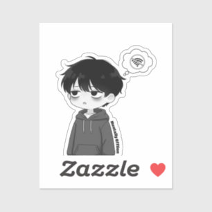 Mental Offline getrennter Chibi-Junge Aufkleber