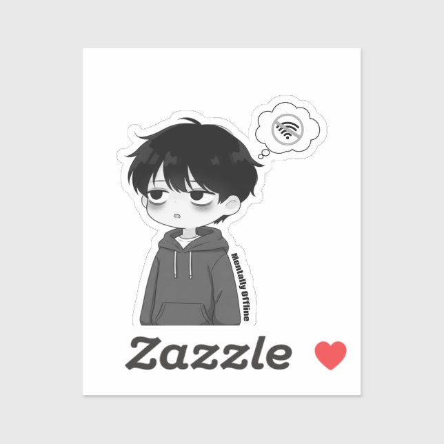 Mental Offline getrennter Chibi-Junge Aufkleber (Blatt)