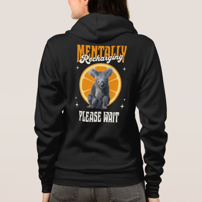 Mental Reladung, bitte warten Koala Orange Hoodie (Rückseite)