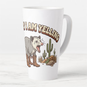 Mental schreie ich Cowboy-Opossum lustig Milchtasse