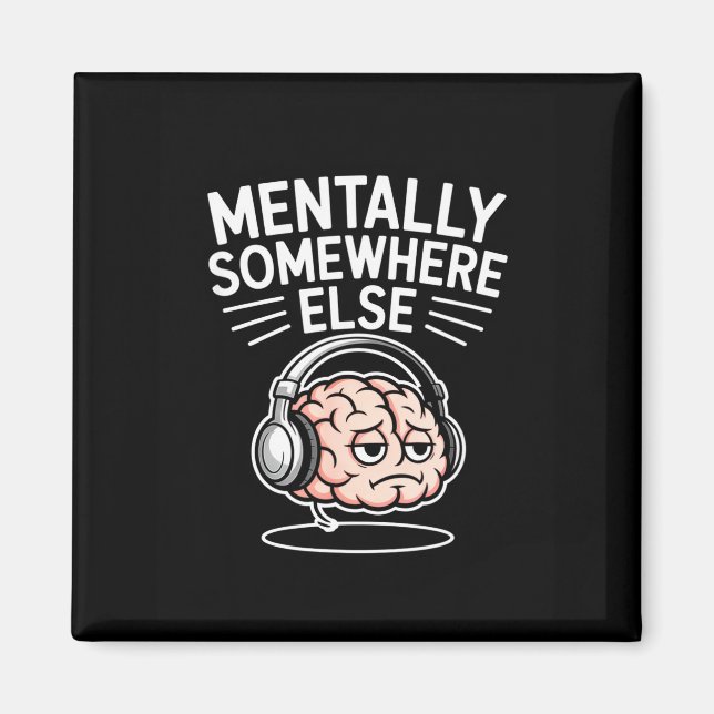 Mental woanders lustiger introvertierter Gehirn  Magnet (Vorne)