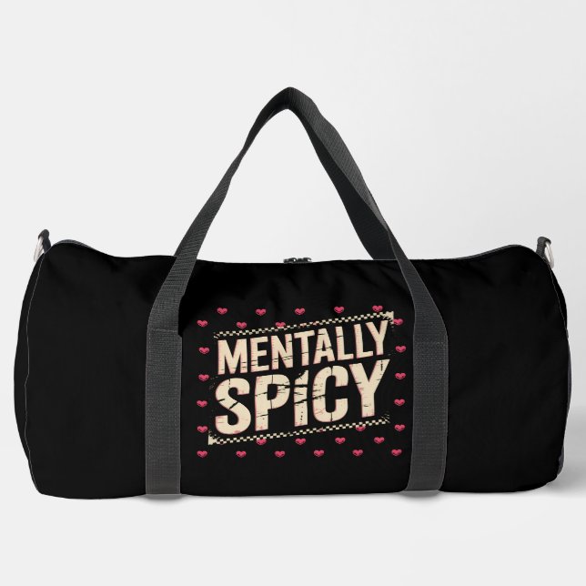 Mental würzige rosa Herzen Duffle Bag (Vorderseite)