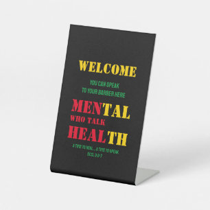 Mentale Gesundheit MÄNNER, DIE HEBERBARER SPRECHEN Sockelschild