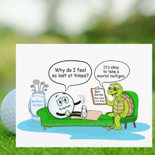 Mentale Gesundheit Wieder Gesund, Golffhumor zur U Postkarte