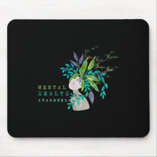 Mentale Health Awareness Tree Green Ribbon Mens Wo Mousepad