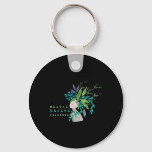Mentale Health Awareness Tree Green Ribbon Mens Wo Schlüsselanhänger