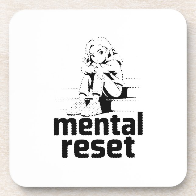 Mentale Rücksetzung – Stille Reflexions-Edition Getränkeuntersetzer (Vorderseite)