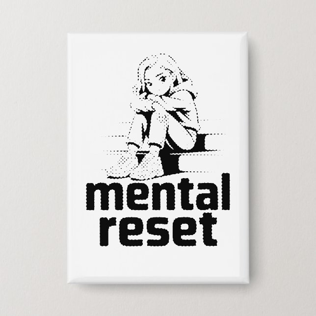 Mentaler Neustart – Edition Stille Reflexion Button (Vorderseite)