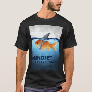 Mentalität ist alles Fisch- und Haifisch-Illustrat T-Shirt