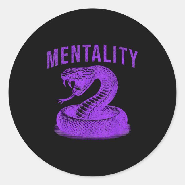 Mentality Mindset Snake Motivation Of Chamons Bask Runder Aufkleber (Vorderseite)