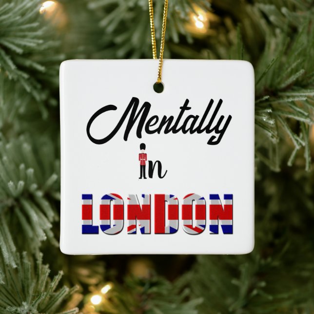 Mentally in London Keramik Ornament (Baum)