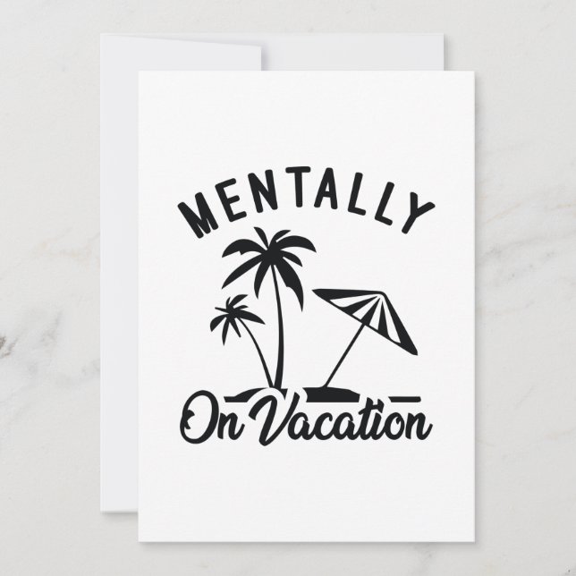 Mentally On Vacation Dankeskarte (Vorderseite)