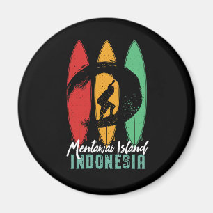 Mentawai-Insel Indonesien Vintage Retro Surfen Magnet