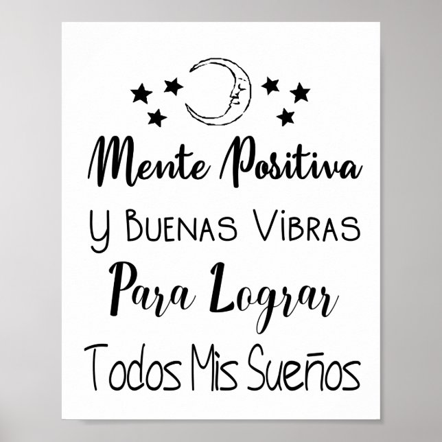 Mente positiva y buenas vibrias poster (Vorne)