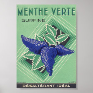 Menthe Verte Surfine Paris Vintage-Cover-Werbung Poster