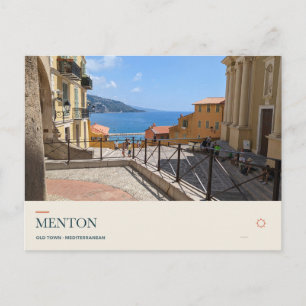 Menton Altstadt und Meerblick Postkarte