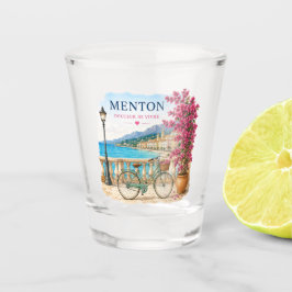 Menton bicycle French Riviera Shot Glass Schnapsglas