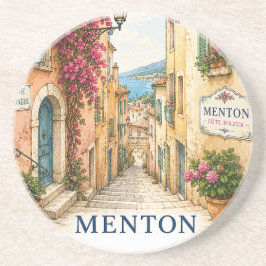 Menton Charming Old Town Alley coasters Getränkeuntersetzer