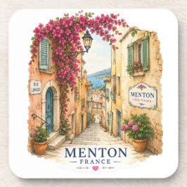 Menton Charming Old Town Alley coasters Getränkeuntersetzer