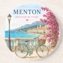 Menton Charming Old Town Alley coasters Getränkeuntersetzer