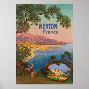 Menton, Coast, Frankreich Poster